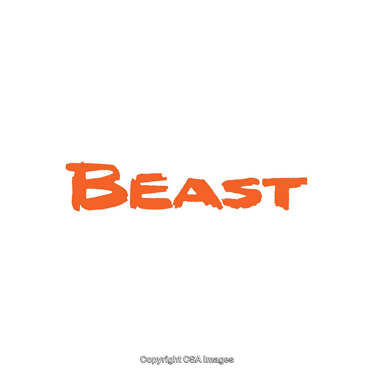 Bold Orange Text With 'Beast' on White Background