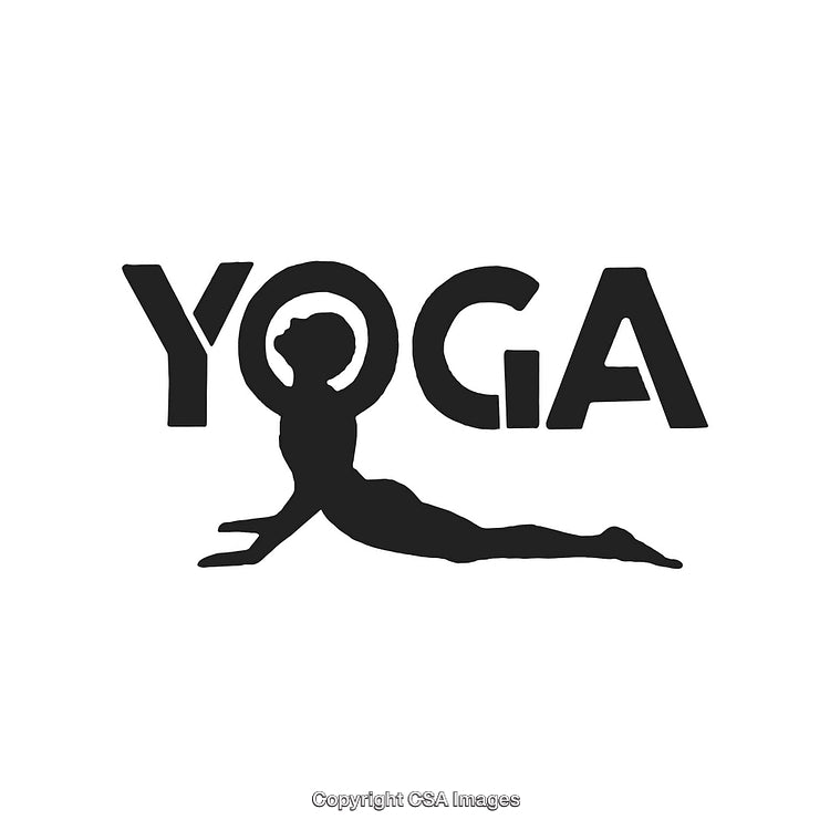 Silhouette of Yoga Pose Integrated With Artistic Text Design