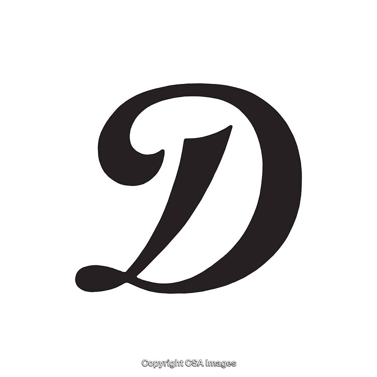 Elegantly Designed Typography Featuring the Capital Letter D in Black