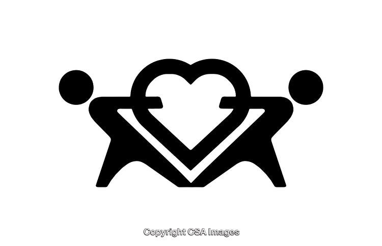 Collaborative Icon of Two Figures Holding a Heart Shape