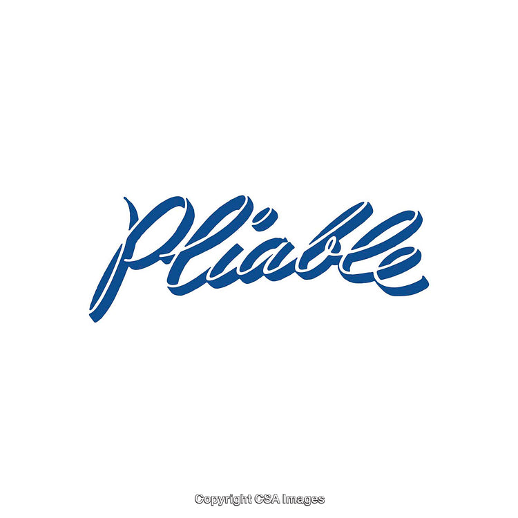 Elegant Cursive Typography Featuring the Word Pliable in Blue Color