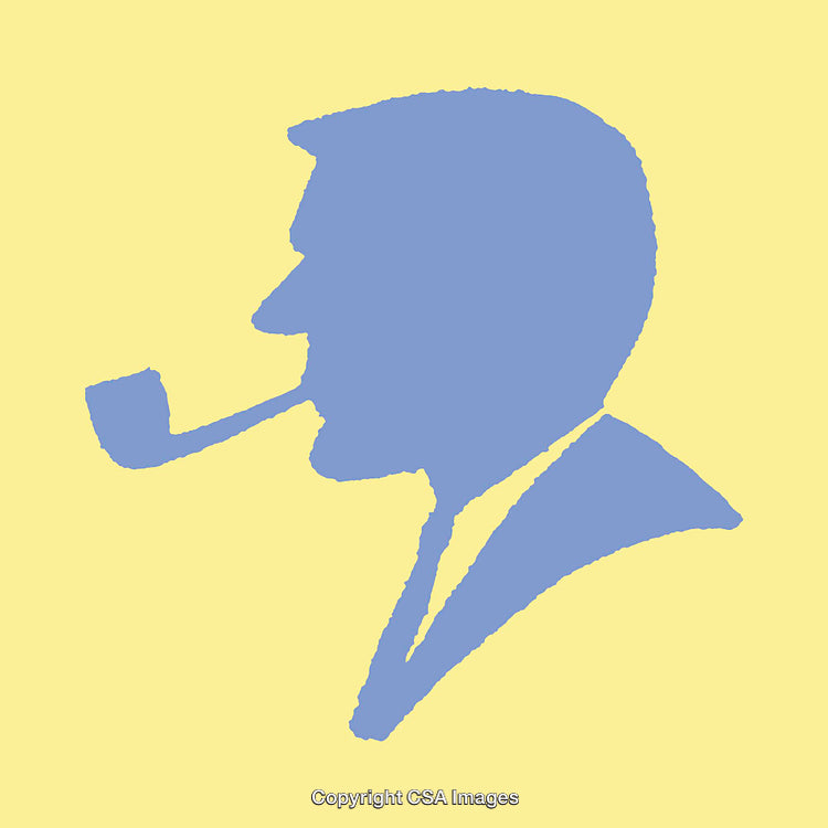 Silhouette of a Man with Pipe in Modern Artistic Style