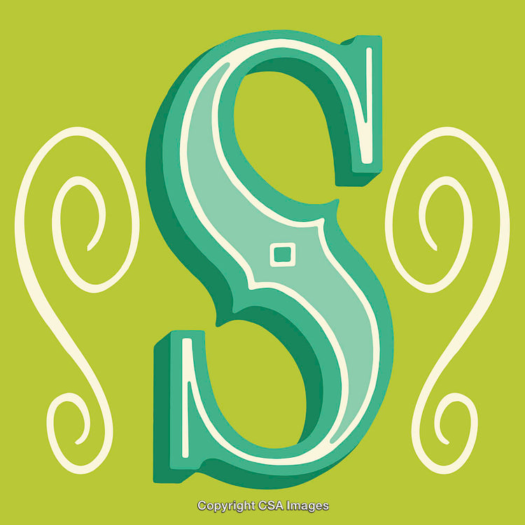 Elegant Decorative Representation of the Letter S on a Vibrant Background