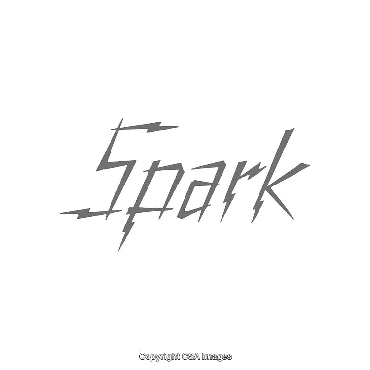 Dynamic Text Design Depicting the Word Spark in Lightning-Inspired Typeface
