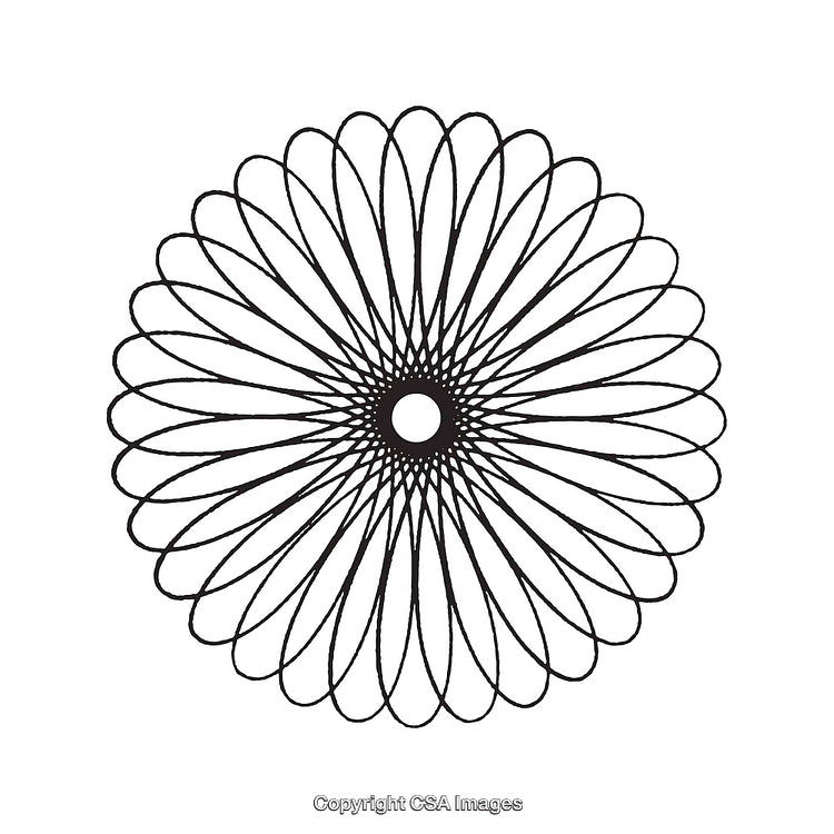 Abstract Geometric Mandala Style Pattern in Black and White