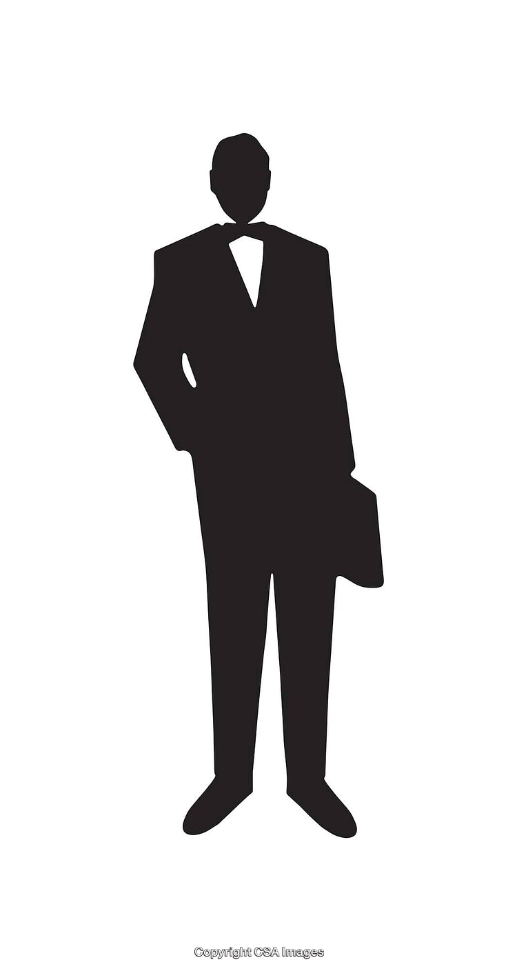 Elegant Businessman Silhouette Depicting Professional Corporate Attire and Confidence