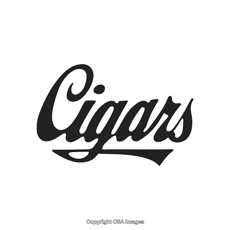 Elegant Scripted Cigars Text Logo on White Background