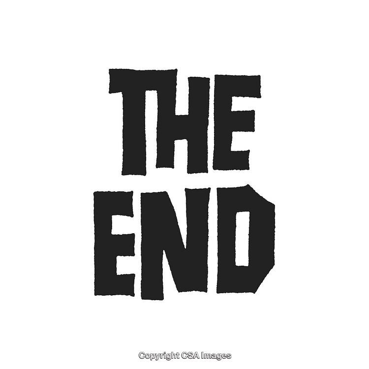 Bold Hand-Drawn 'The End' Text on a Clean White Background