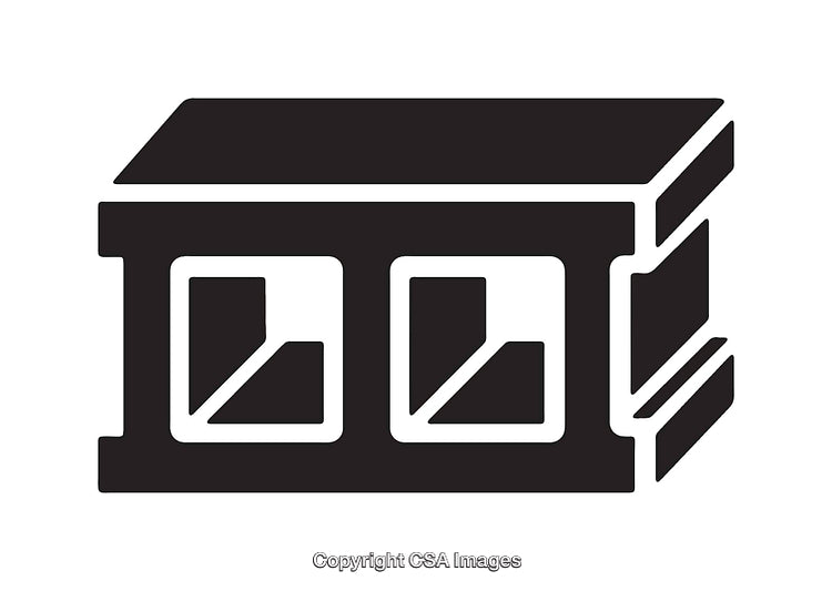Black and White Icon Representing a Stylized Building or Structure