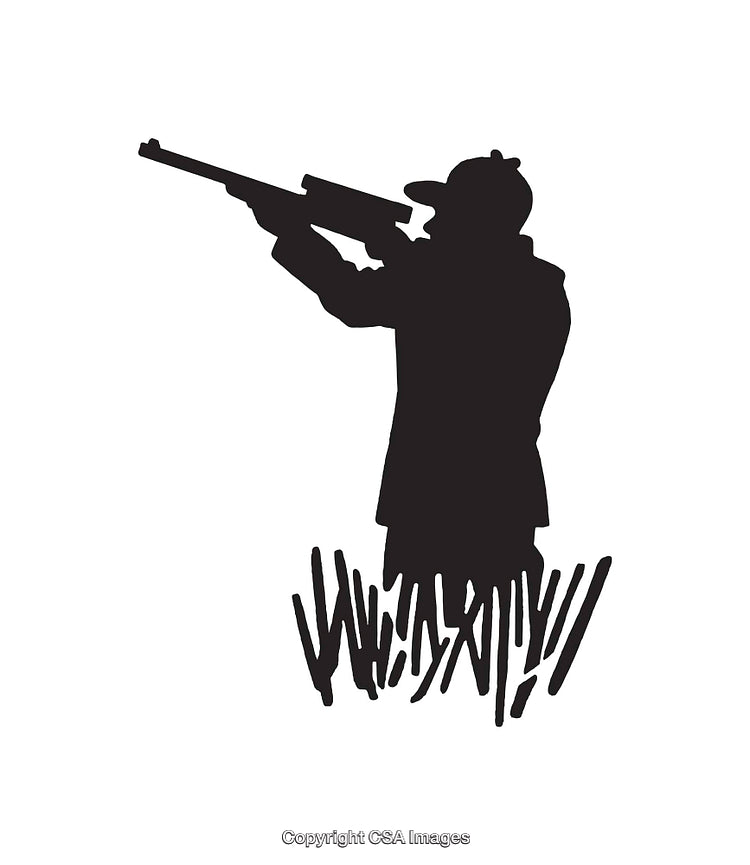 Silhouette of a Hunter Shooting in a Natural Setting