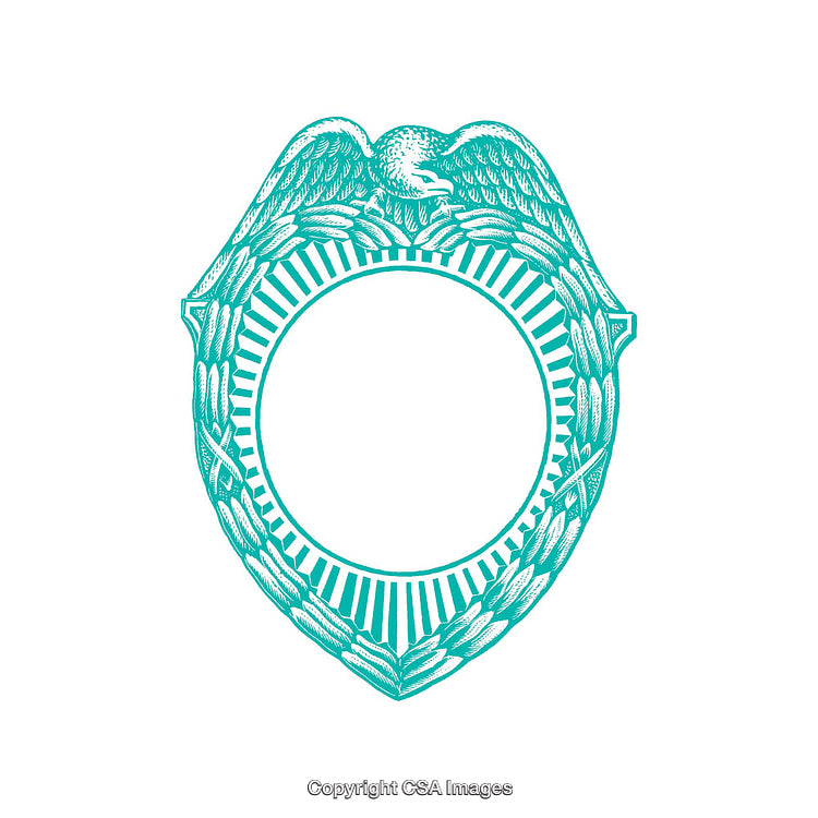 Illustration of an Eagle Emblem With Blank Center Window