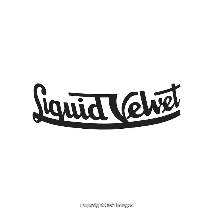 Liquid Velvet Modern Calligraphy Logo in Black on White Background