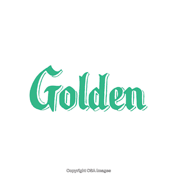 Golden Calligraphy Text in Green on White Background
