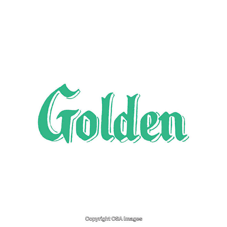 Golden Calligraphy Text in Green on White Background