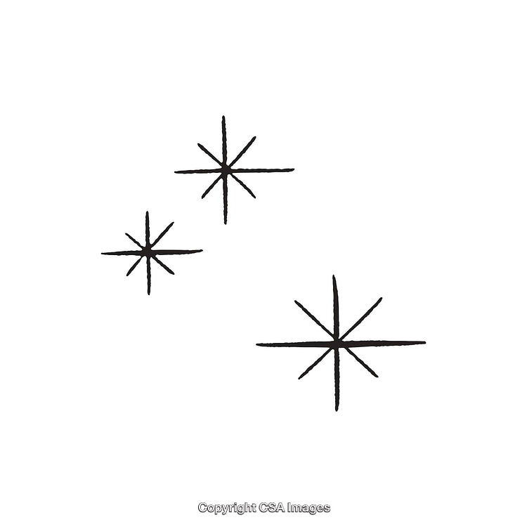 Minimalist Hand-Drawn Black Star Symbols on White Background