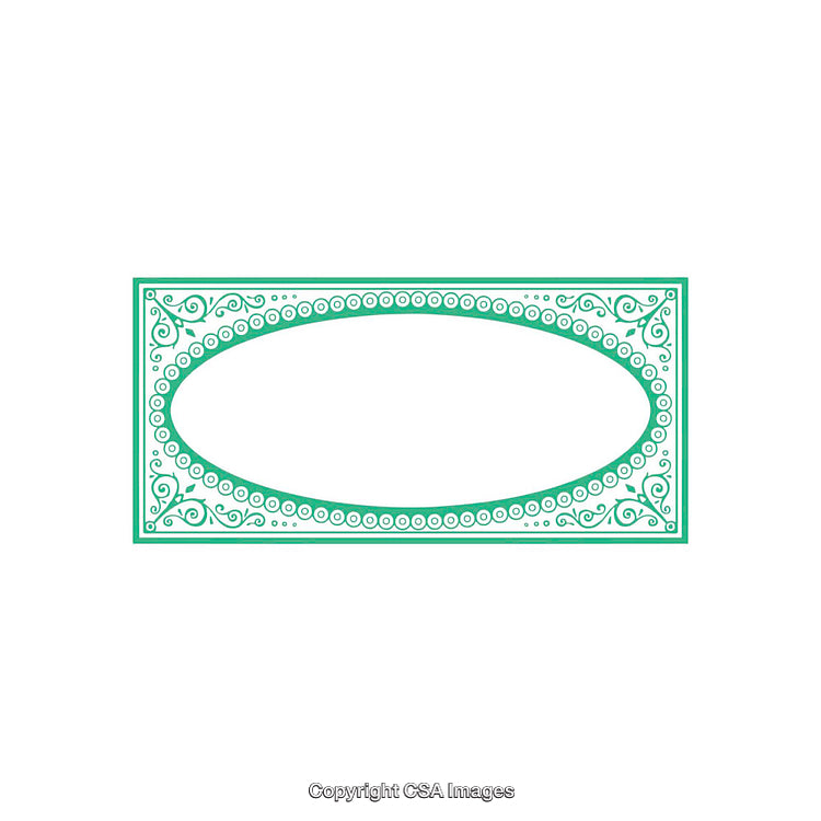 Elegant Vintage Frame With Intricate Floral Border in Green and White