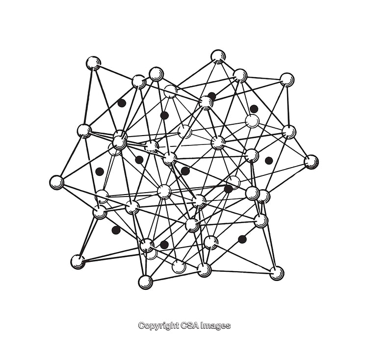 Abstract Network Diagram With Nodes and Connections in Black and White