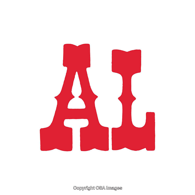 Bold Red Monogram Letters AL on a White Background