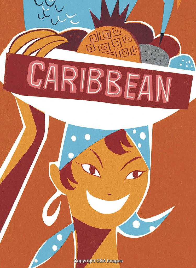 Woman with a Bowl of Fruit on Her Head