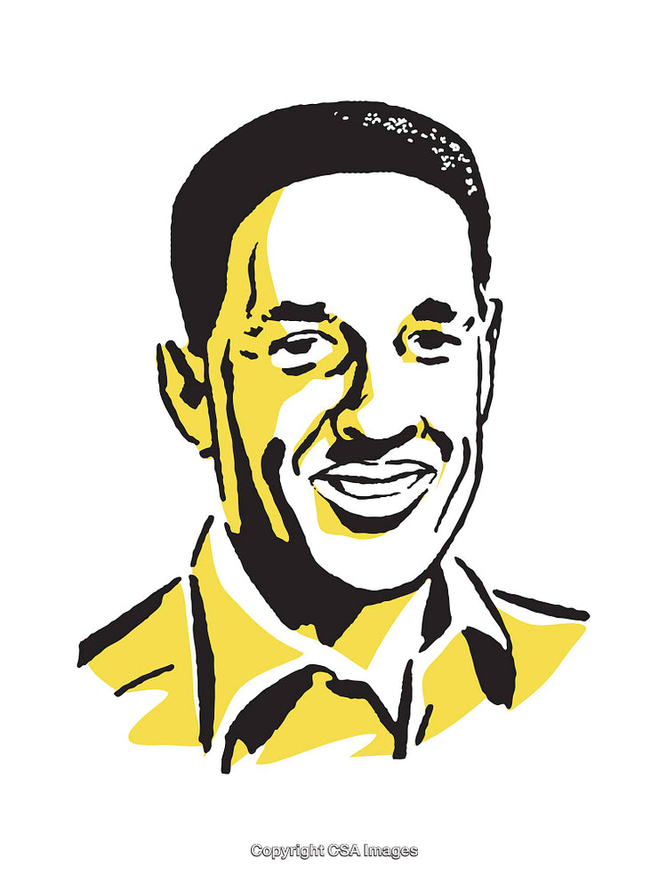 Vibrant Illustrated Portrait of a Smiling Person in Yellow Tones