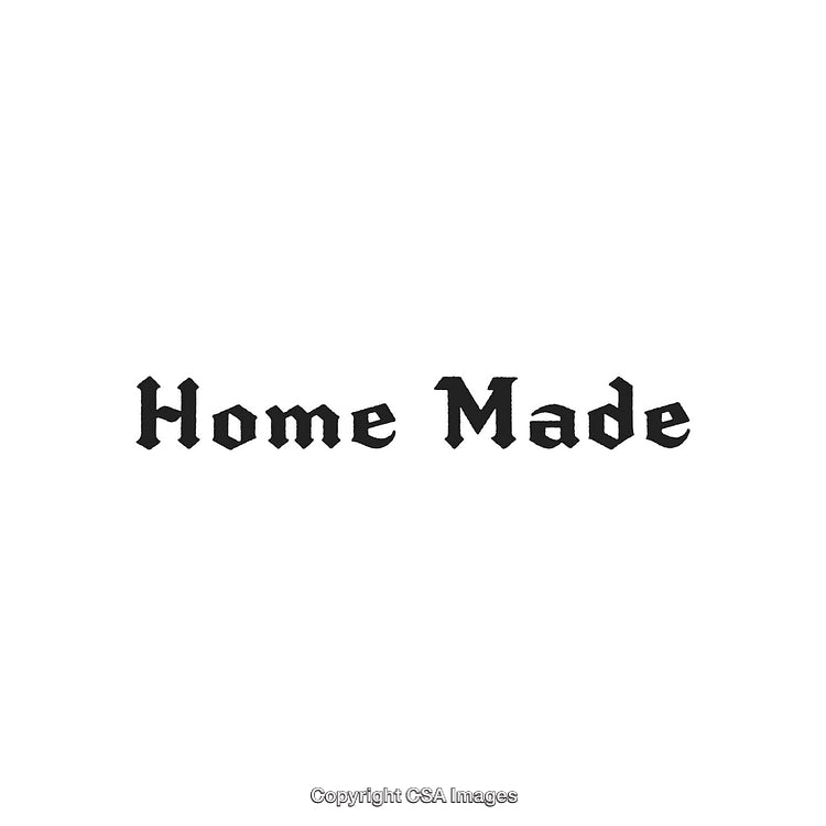 Vintage Stencil Label Text Home Made Blackletter Typography Design