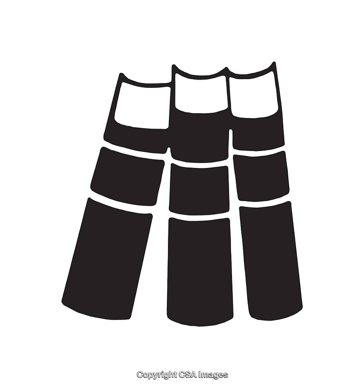 Black and White Abstract Conceptual Line Art Illustration of Tiles