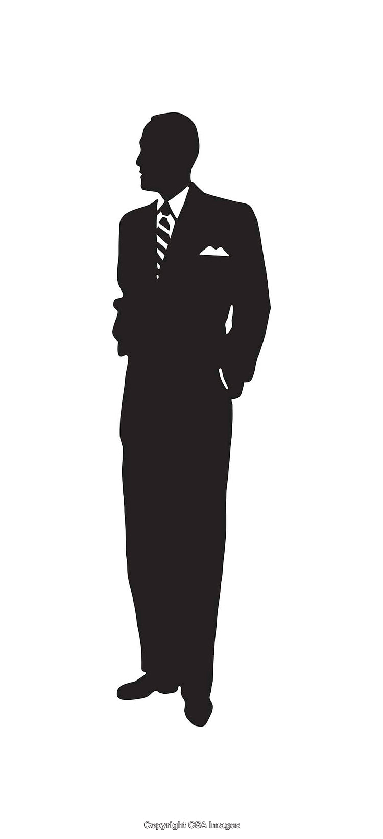 Stylish Silhouette of Businessman in Classic Suit Illustration Artwork