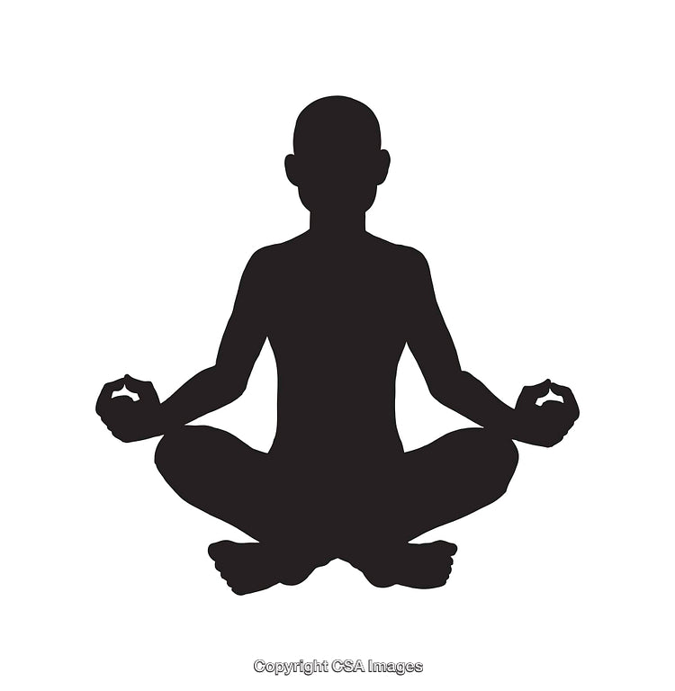 Silhouette of a Person Meditating in a Lotus Pose