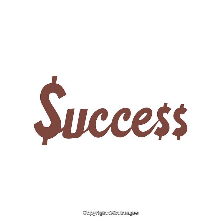 Unique Word Art Displaying Success with Dollar Sign Emphasis
