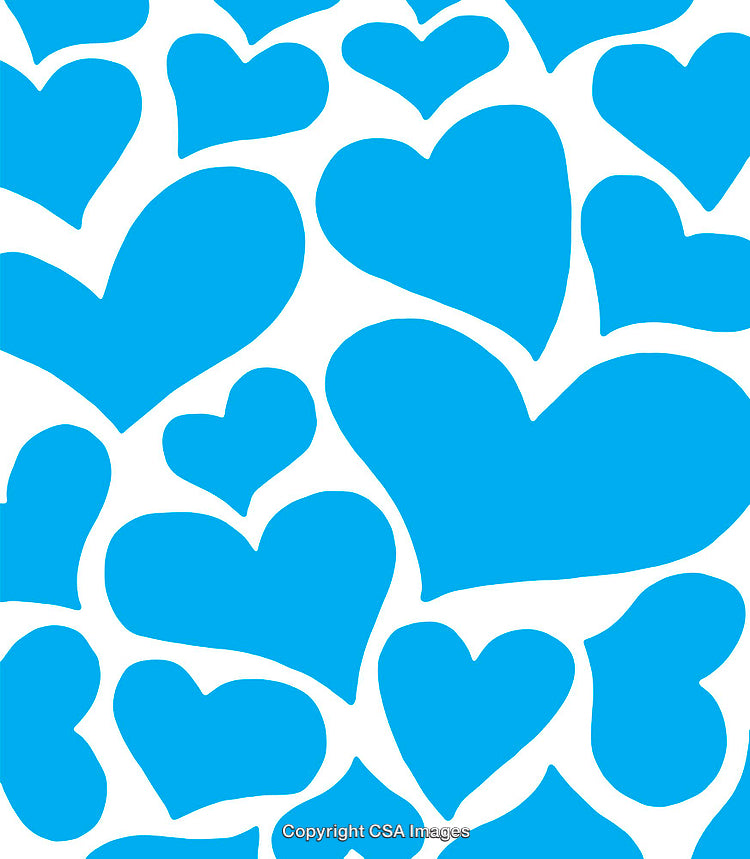 Blue Heart Pattern on White Background for Romantic Designs