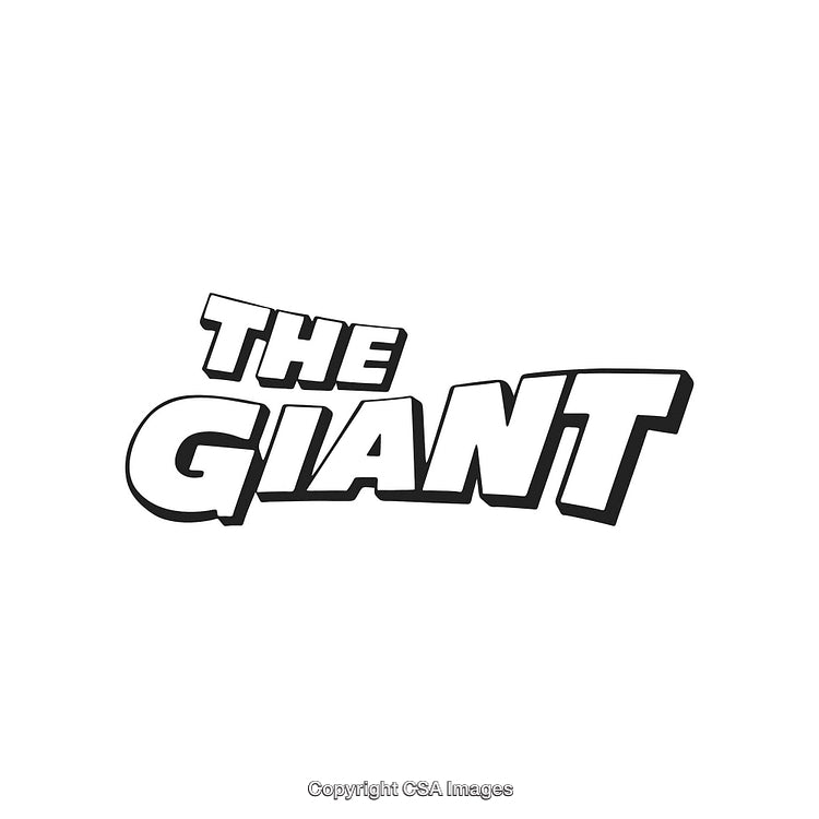 Creative Bold Typography Featuring the Words 'The Giant' in Black and White