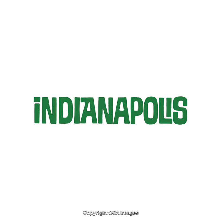 Indianapolis Text in Green Font on a Plain White Background