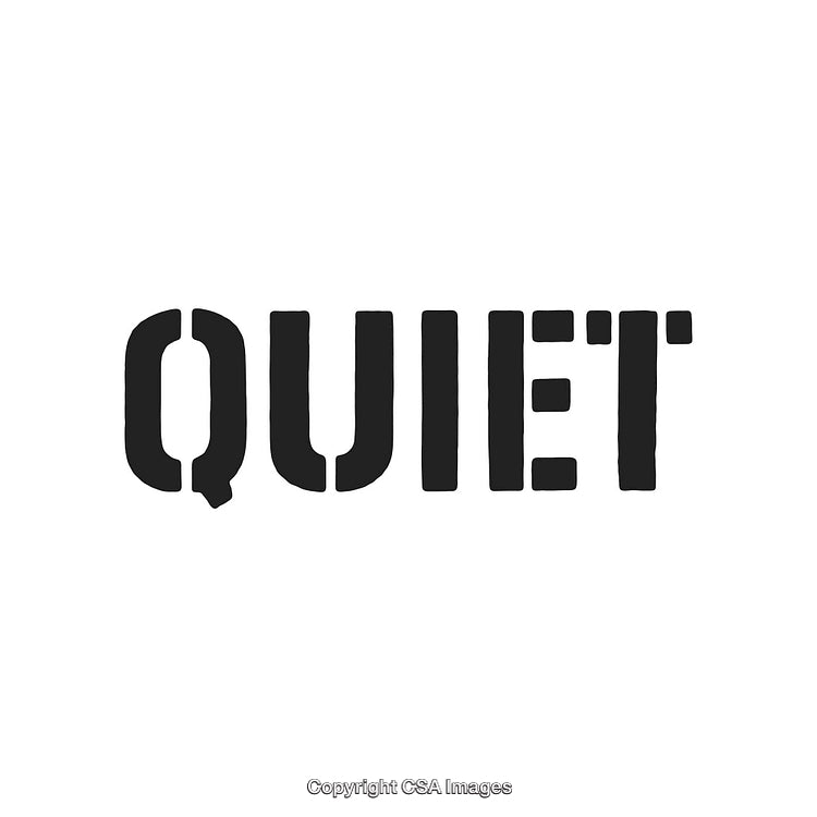 Minimalist Black and White Design Featuring the Word 'Quiet' in Bold Font