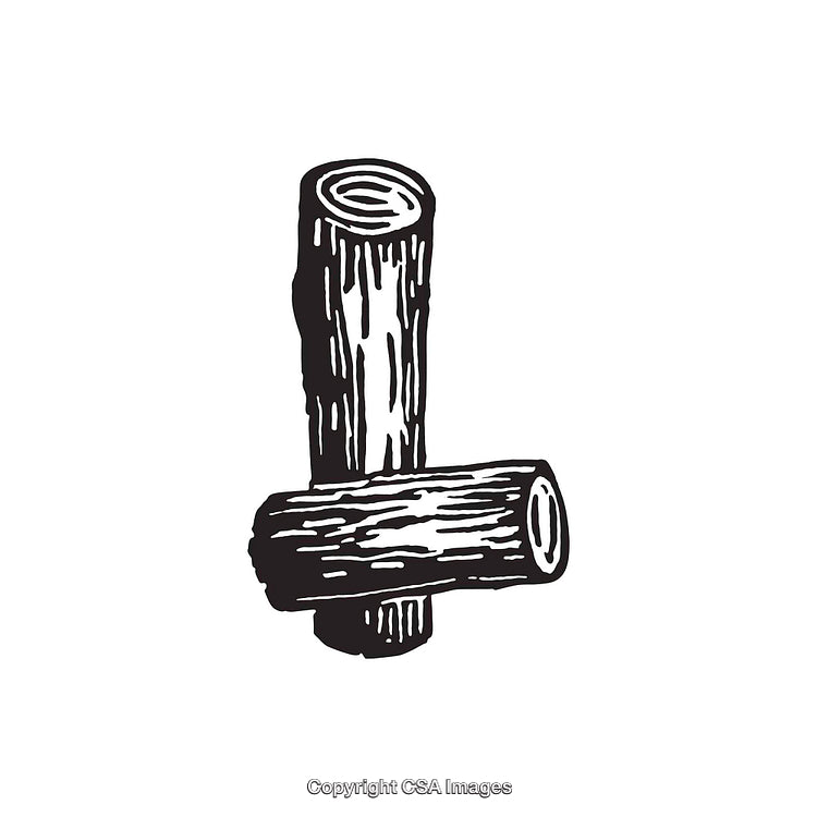 Hand-Drawn Letter L Concept Using Wooden Logs Illustration