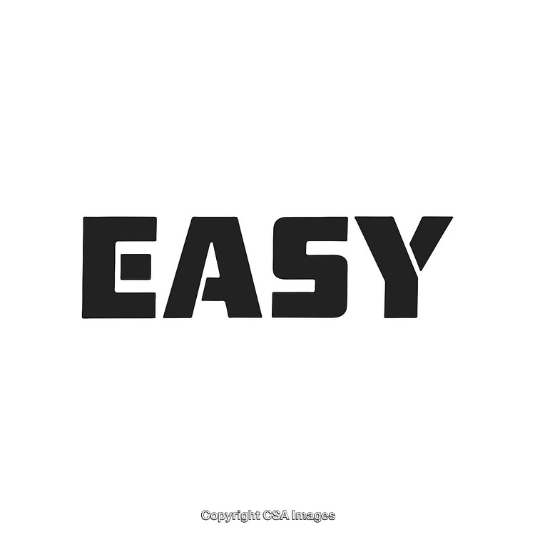 Bold Word 'Easy' Displayed in Black Typeface on White Background