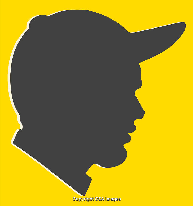 Silhouette Profile of a Person Wearing a Cap on Yellow Background