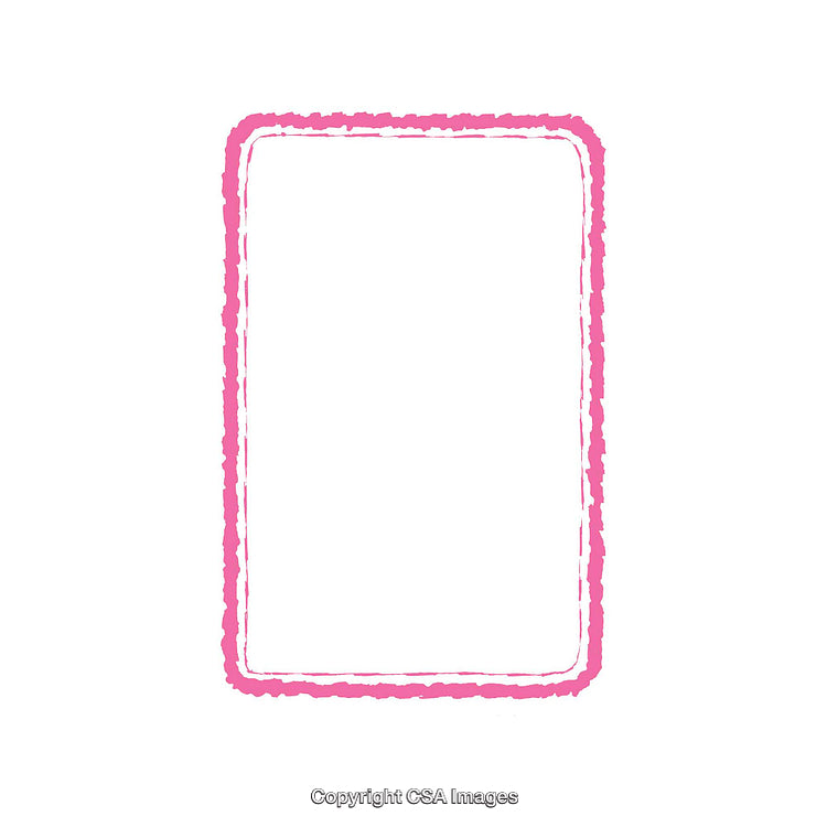 Rectangular Pink Frame with Wavy Hand-Drawn Design on White Background