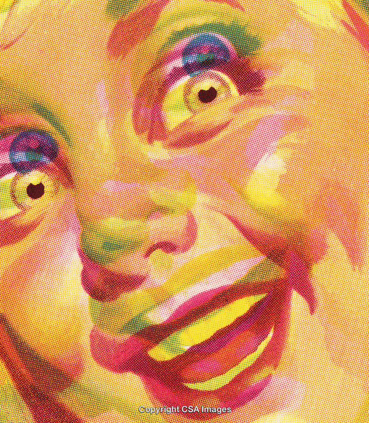 Vibrant Artistic Portrait Rendered in Pop-Art Style With Bright Colors