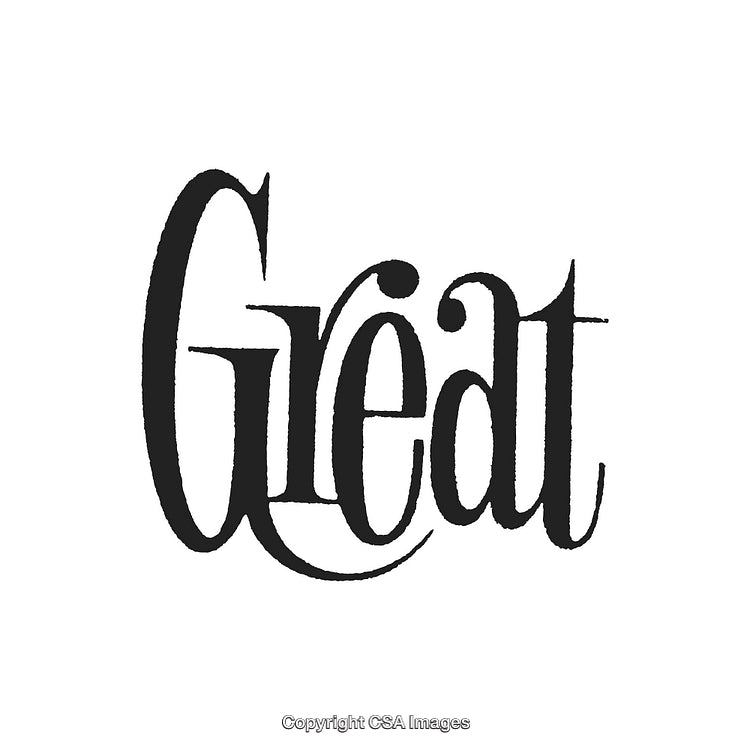 Hand-Drawn Typography Featuring the Word 'Great' in Stylish Black Font