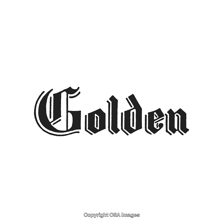 Stylized Gothic Word 'Golden' Rendered in Black on a White Background