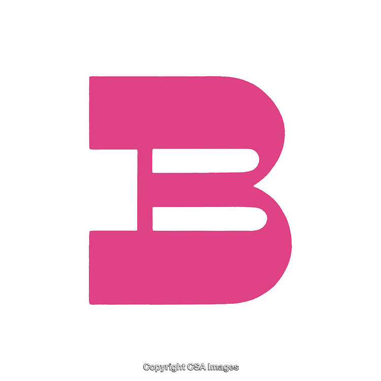 Bold Magenta Letter B Icon on White Background