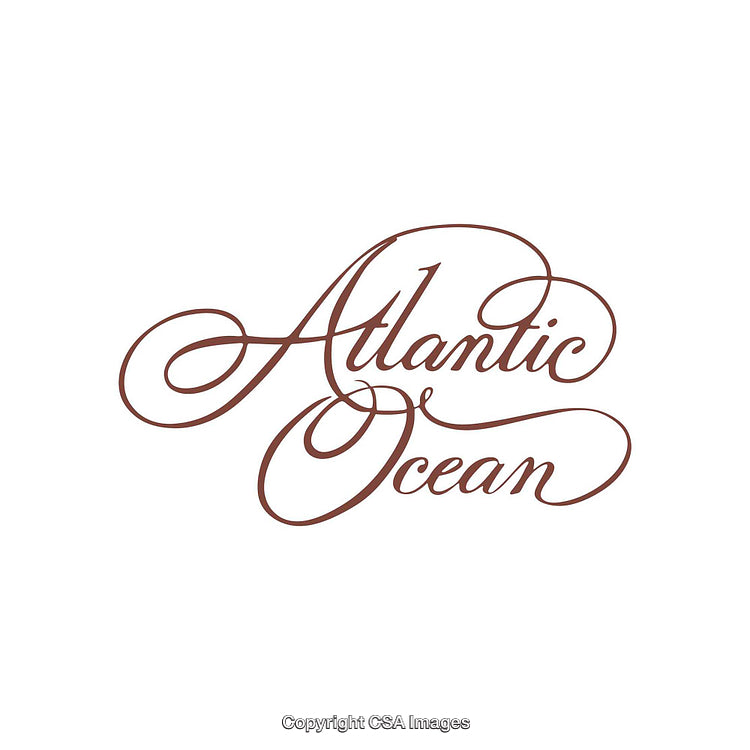 Atlantic Ocean Handwritten Typography with Elegant Stylish Cursive Lettering