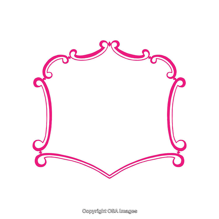 Elegant Pink Ornamental Frame Design on White Background for Decorative Use