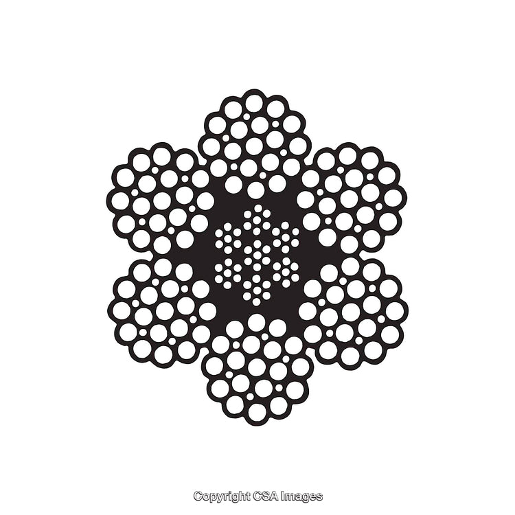 Black and White Abstract Pattern With Circular Floral Design Elements