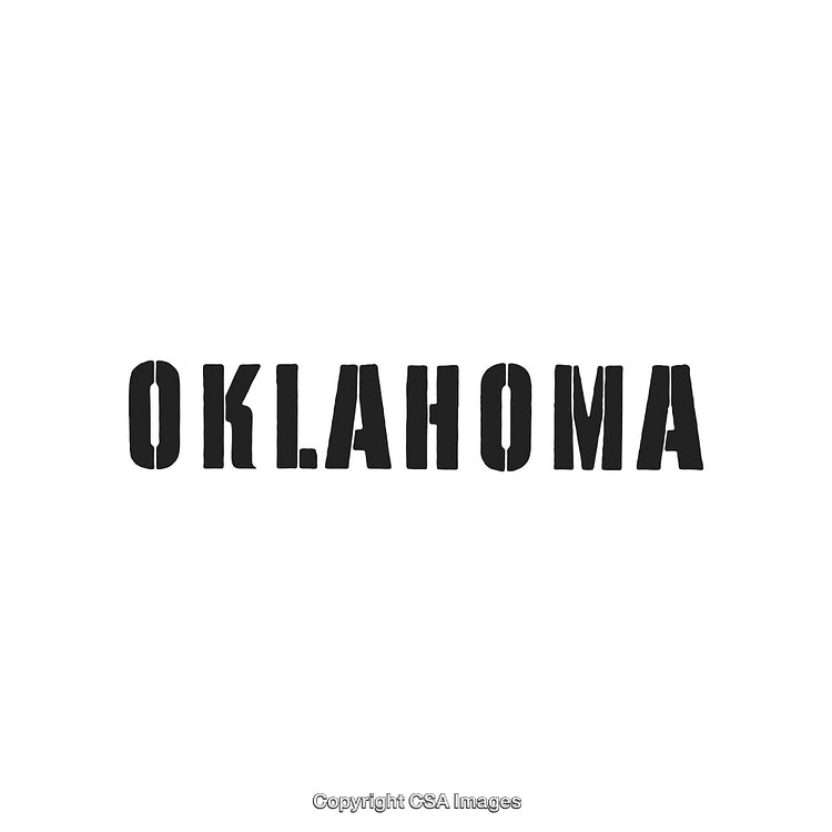 Bold Black Typography Displaying the Word Oklahoma on White Background