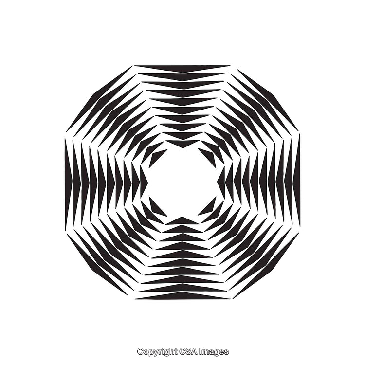 Abstract Black and White Geometric Radial Design with Sharp Angular Patterns