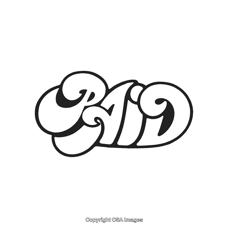 Creative Typography Design Featuring the Word 'Paid' in Bold Stylish Font