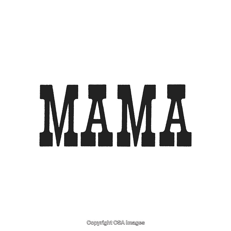 Bold Black Text 'Mama' with a Minimalist White Background