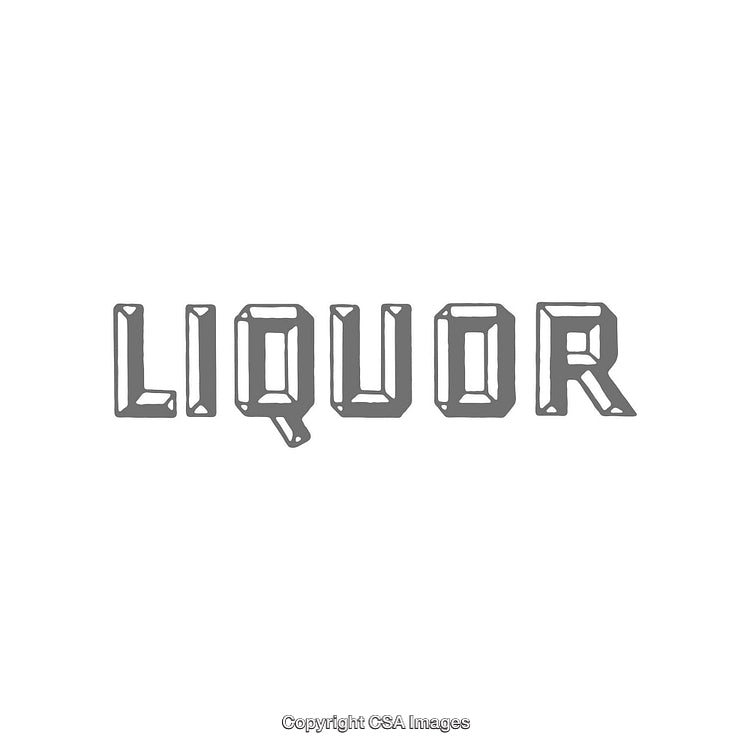 Liquor Typography in Gray Monochromatic Modern Font Style