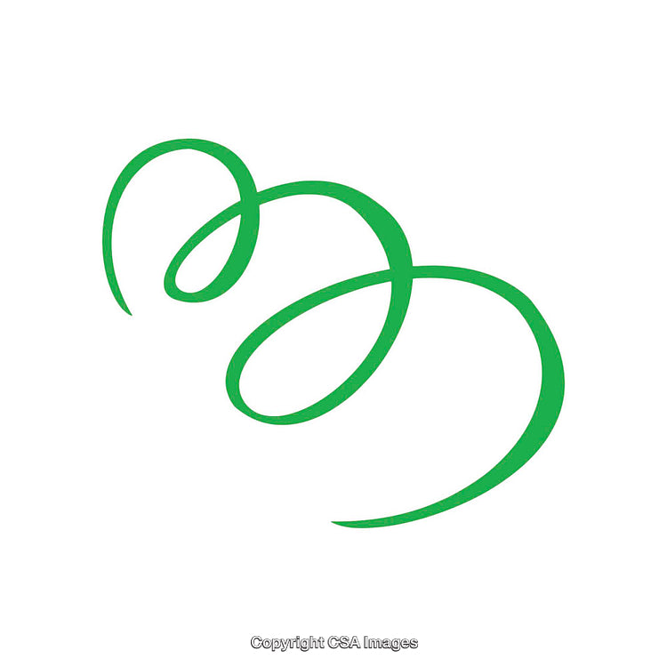 Modern Abstract Green Swirl Design on White Background